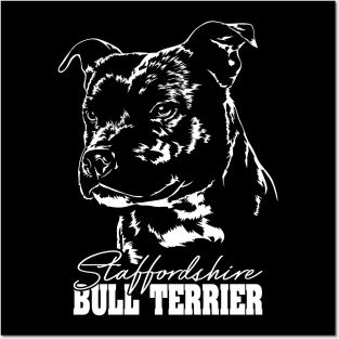Staffordshire Bull Terrier lover dog portrait Posters and Art